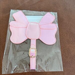 Brand new simply gilded Pink Bow Luggage Tag - Cute Adjustable Bow Accent